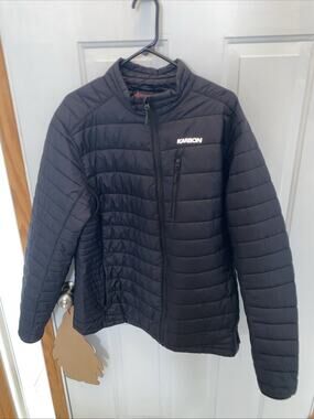 Karbon Womens XL Black Puff Jacket Womens Warm Luxury Winter Jacket Coat Light